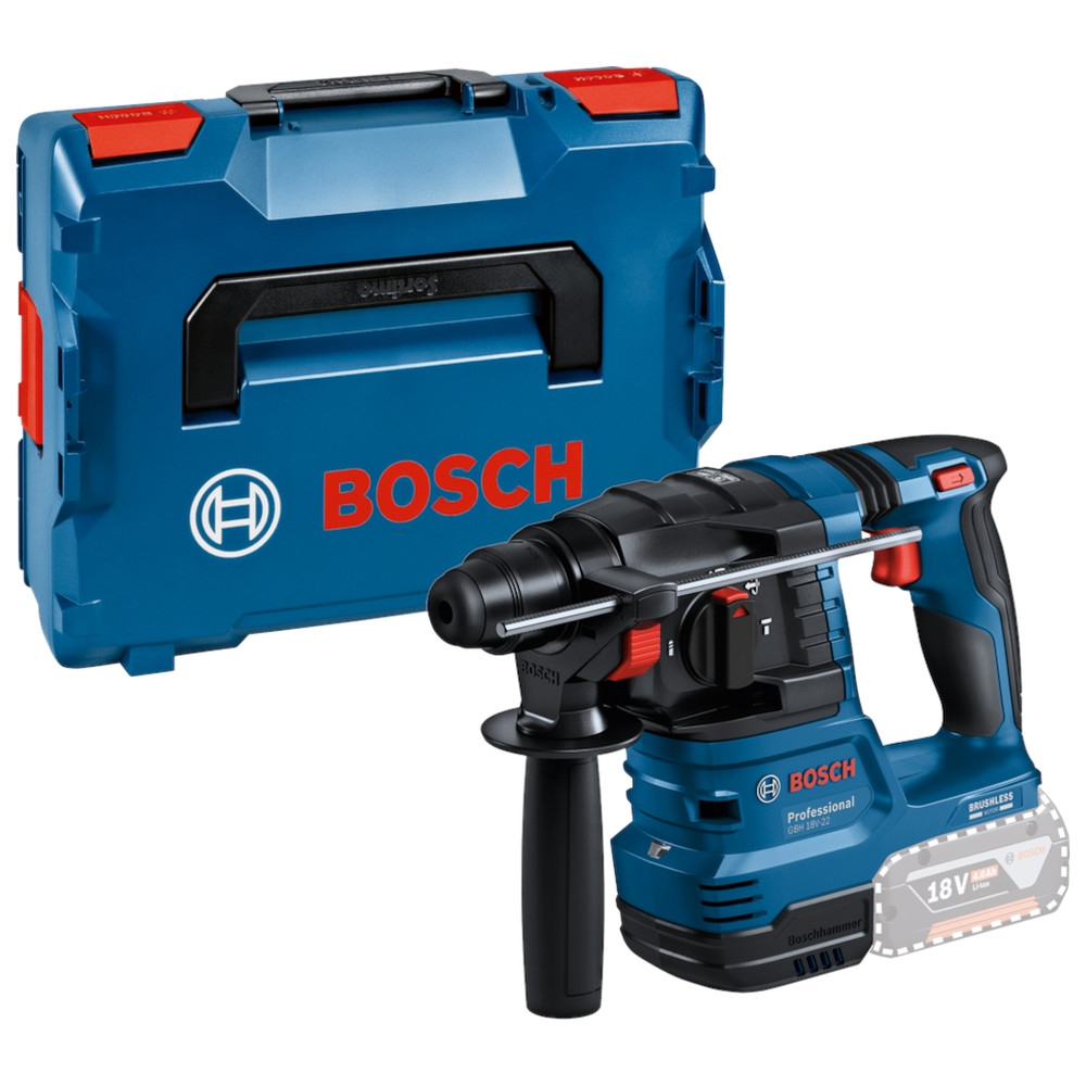 Bosch Professional Akku-Bohrhammer mit SDS plus GBH 18V-22, solo Version, L-BOXX