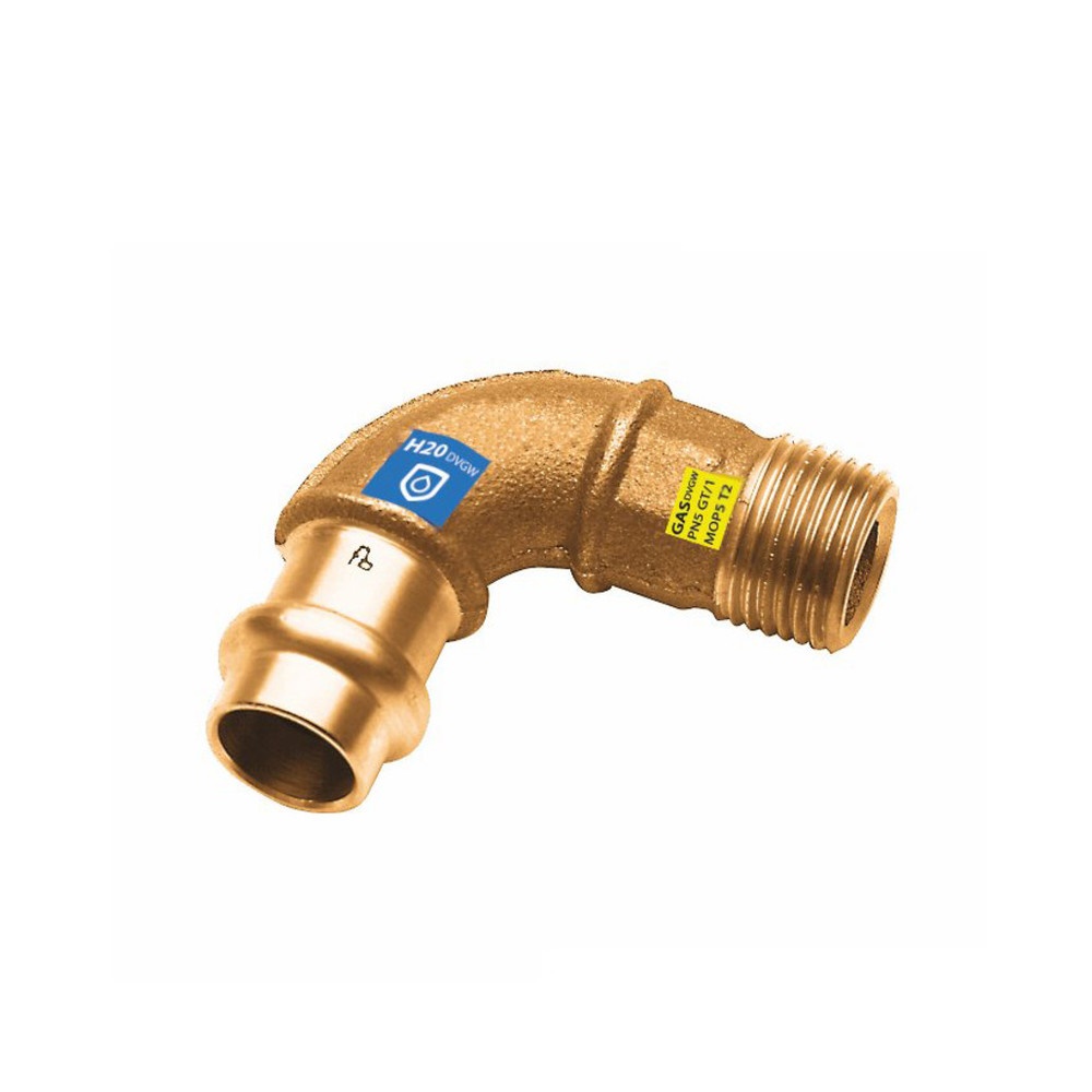 Sanpro Pressfitting 90° Winkel - Bogen mit Außengewinde, Größe V 18 - 1/2"