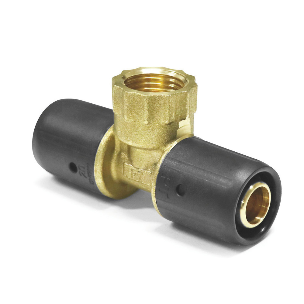 Sanpro Steckfitting T-Stück Innengewinde, Größe 20x2, Gewinde 1/2"