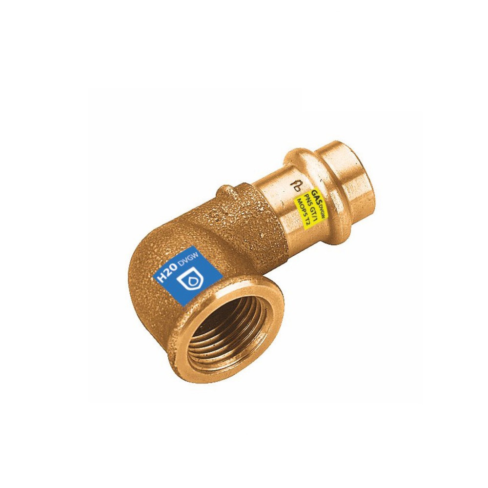 Sanpro Pressfitting 90° Winkel - Bogen mit Innengewinde, Größe V 15 - 3/4"