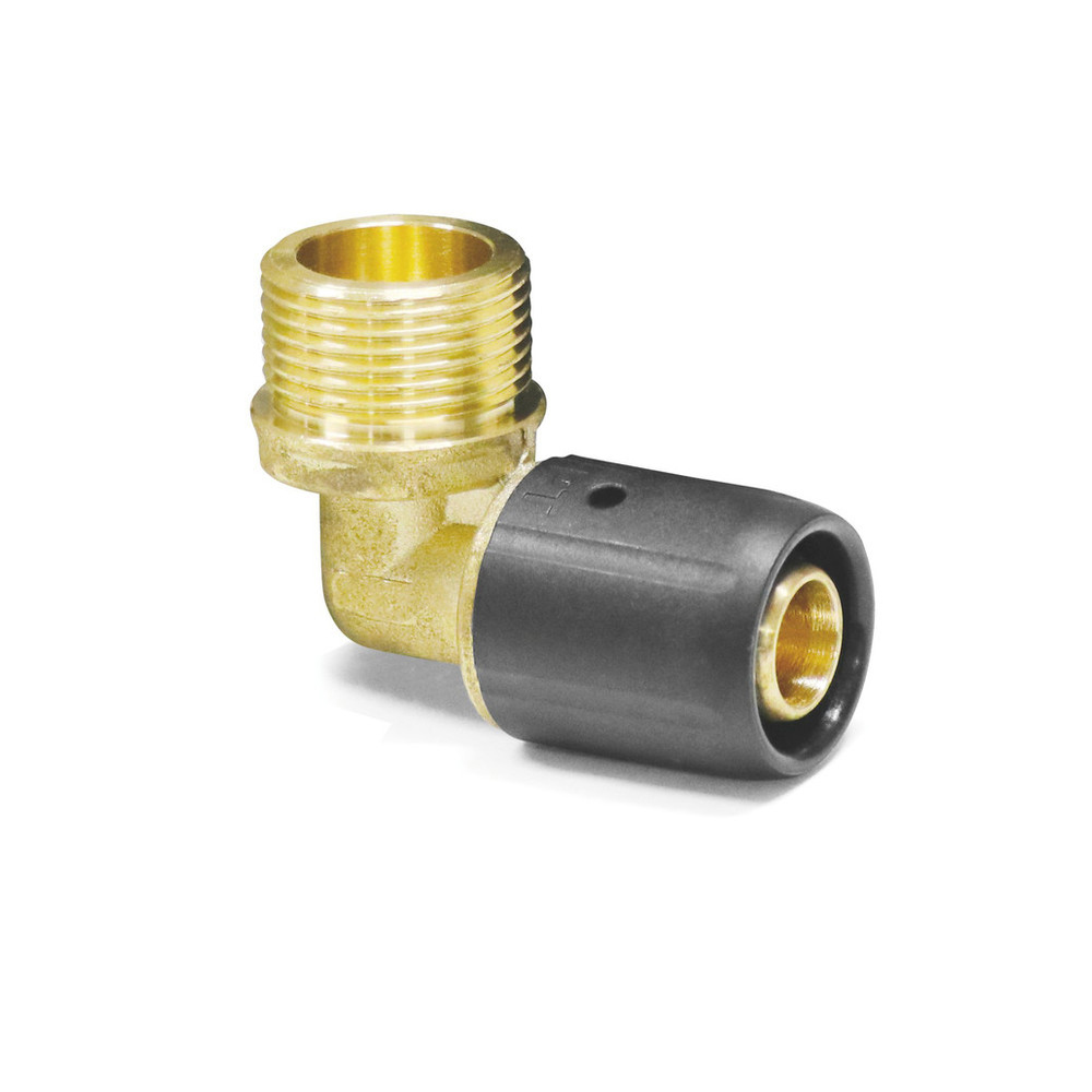 Sanpro Steckfitting 90° Winkel - Bogen + Außengewinde - DVGW, Größe 16x2, Gewinde 1/2"