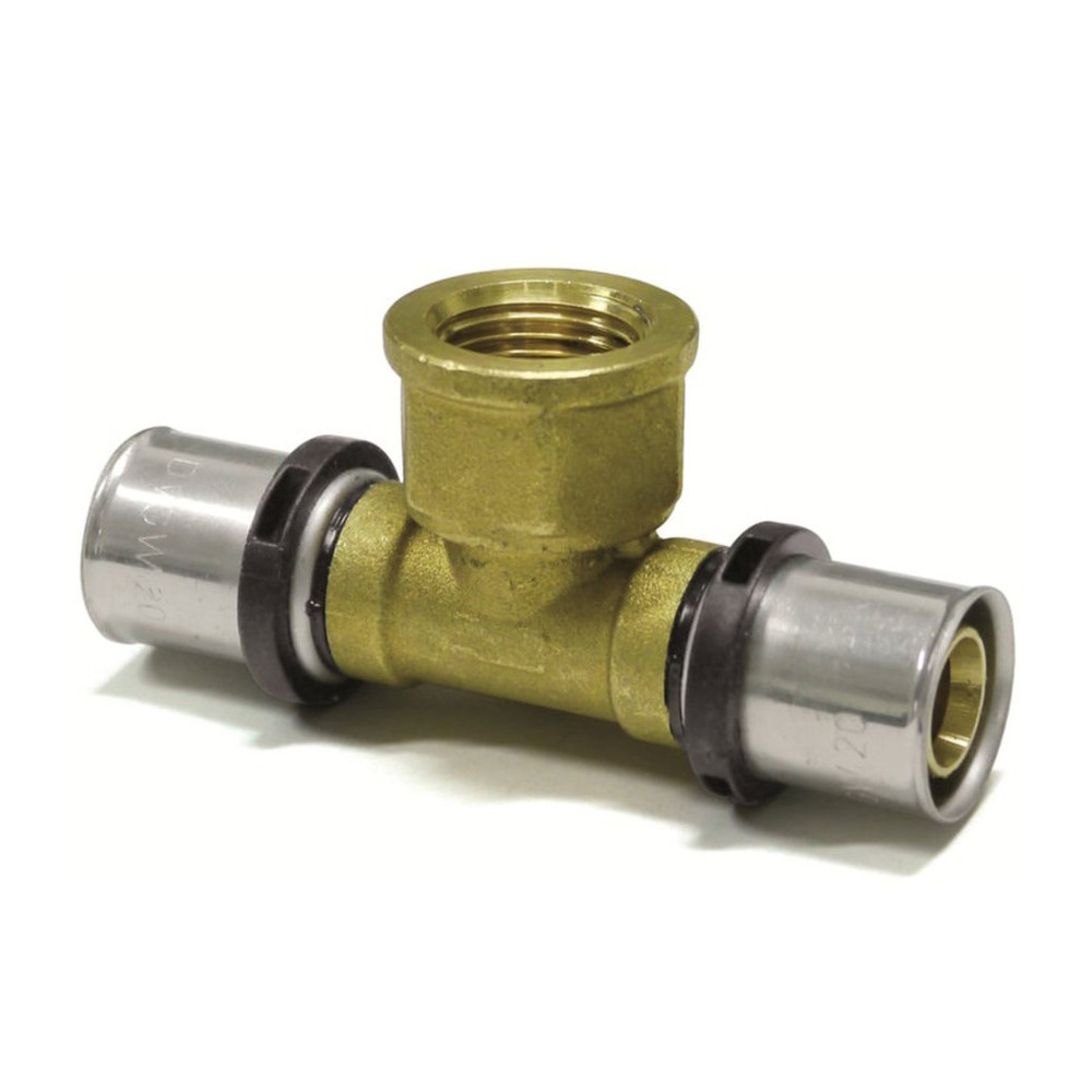 Sanpro Pressfitting T-Stück Innengewinde TH Kontur, Größe 32x3 - Gewinde 3/4"