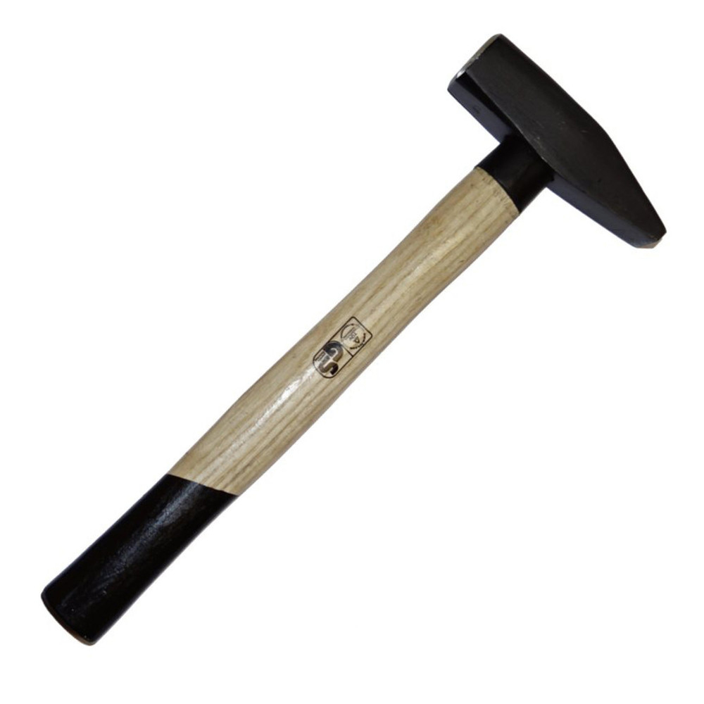 Sanpro Schlosserhammer mit Metall-Stielschutz und stabilem Holzstiel, Kopfgewicht 800 g
