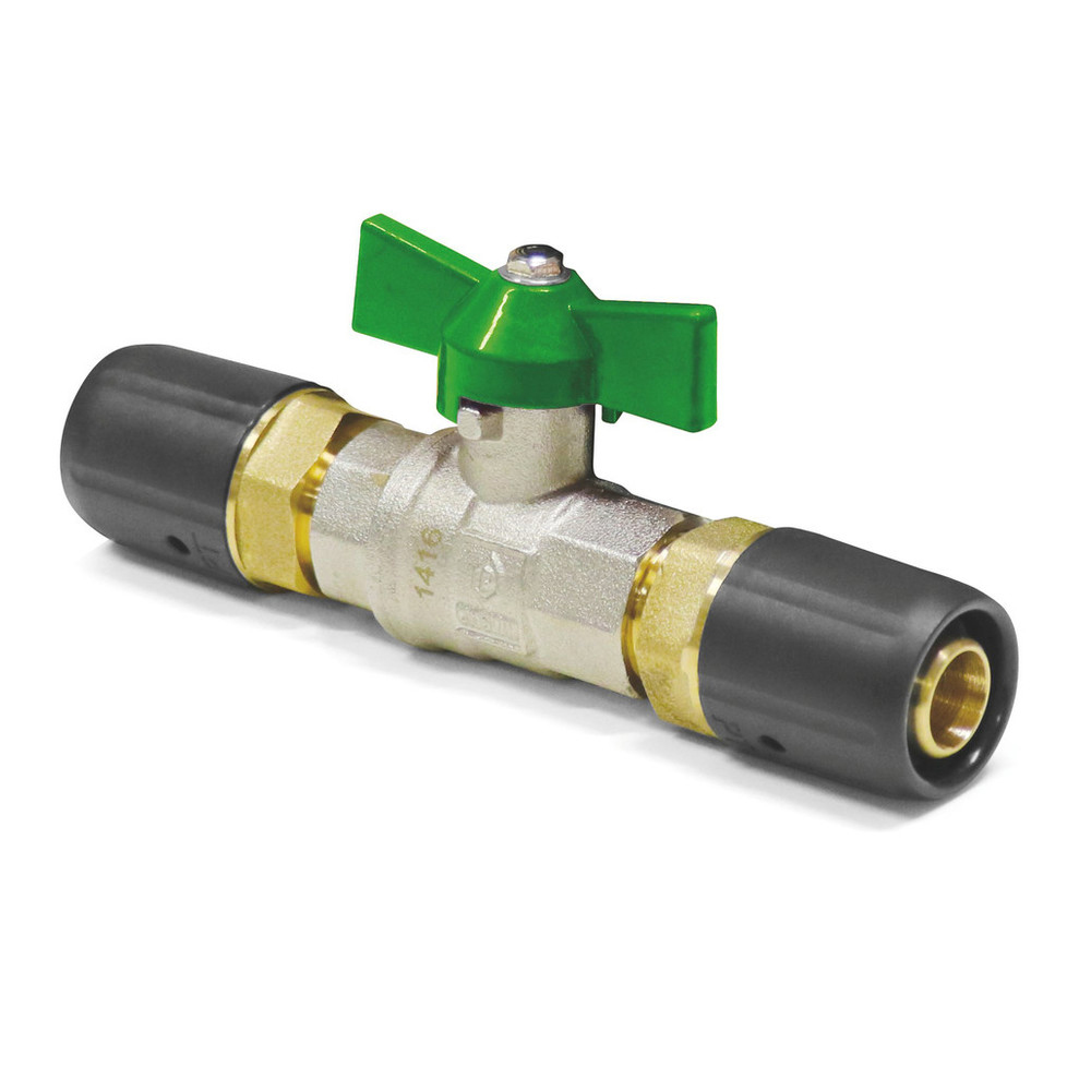 Sanpro Steckfitting - Verbundrohr Kugelhahn grüner Flügelgriff - DVGW, Größe 16x2