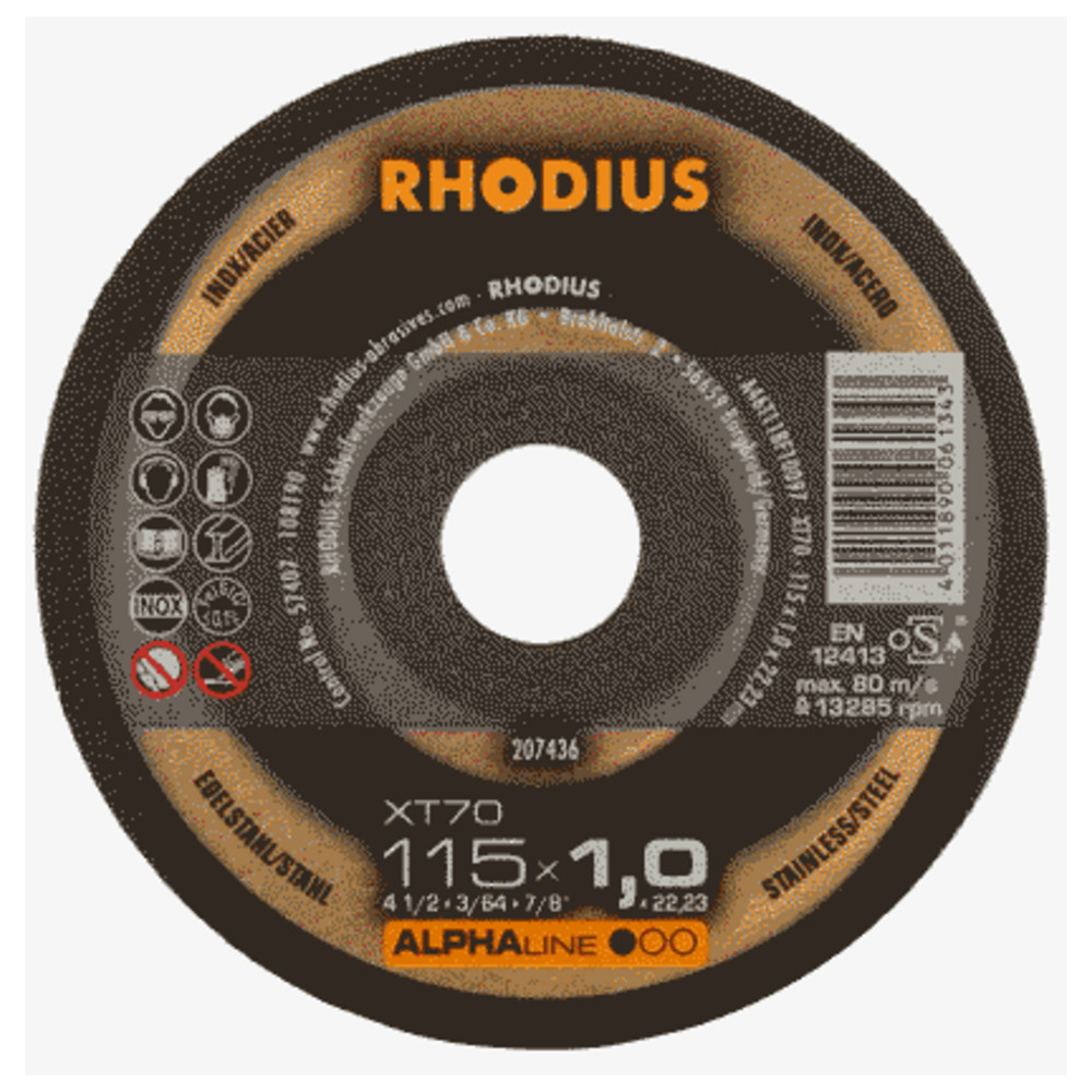 Rhodius Trennscheibe INOX, Ø 115 mm, Stärke 1,0 mm, gerade