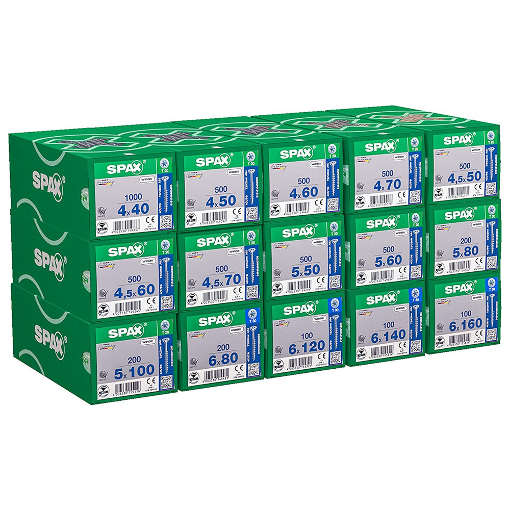 Spax SPAX-Heimwerker Set Smart, 15 Packungen, 5.900 Schrauben, Teilgewinde